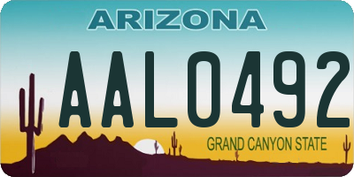 AZ license plate AAL0492