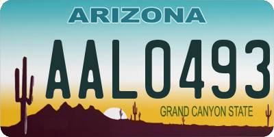 AZ license plate AAL0493