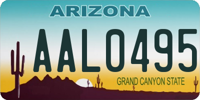 AZ license plate AAL0495