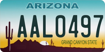 AZ license plate AAL0497