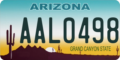 AZ license plate AAL0498