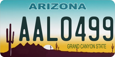 AZ license plate AAL0499