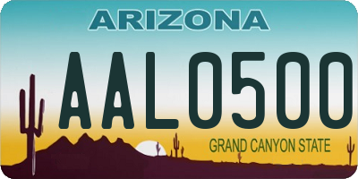 AZ license plate AAL0500