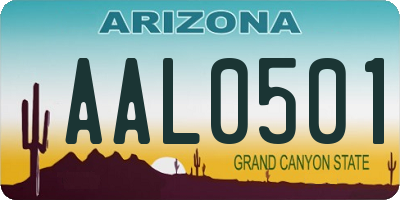 AZ license plate AAL0501