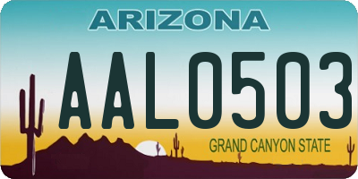 AZ license plate AAL0503