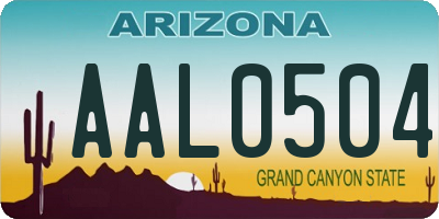 AZ license plate AAL0504