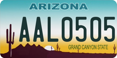 AZ license plate AAL0505