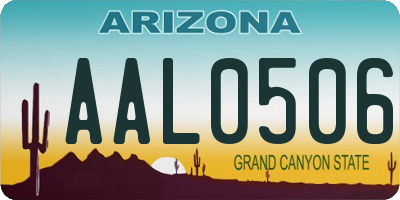 AZ license plate AAL0506