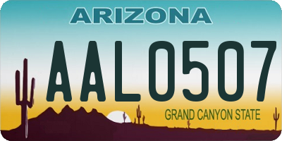 AZ license plate AAL0507