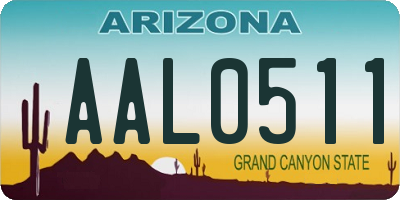 AZ license plate AAL0511