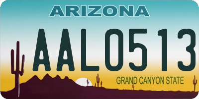 AZ license plate AAL0513