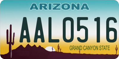 AZ license plate AAL0516