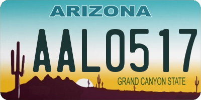 AZ license plate AAL0517