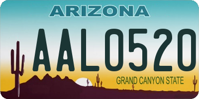 AZ license plate AAL0520