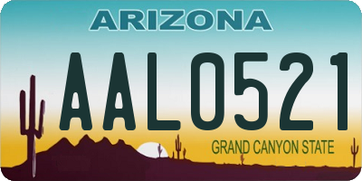 AZ license plate AAL0521