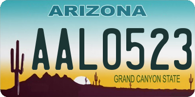 AZ license plate AAL0523