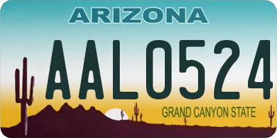 AZ license plate AAL0524