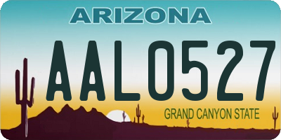 AZ license plate AAL0527