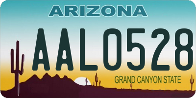 AZ license plate AAL0528