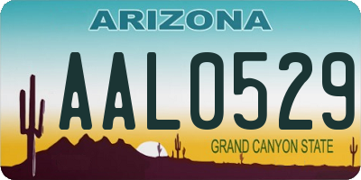 AZ license plate AAL0529