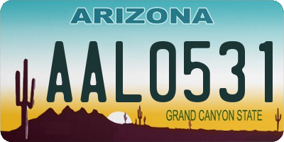 AZ license plate AAL0531
