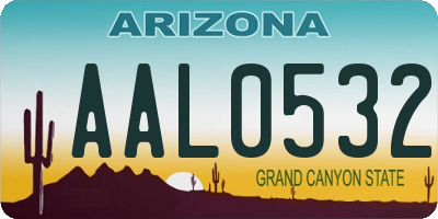 AZ license plate AAL0532