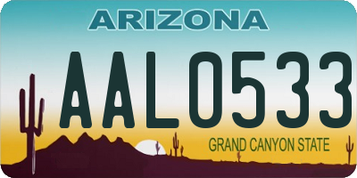 AZ license plate AAL0533