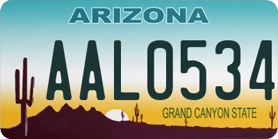 AZ license plate AAL0534