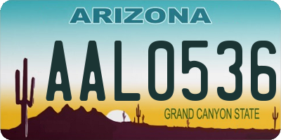 AZ license plate AAL0536