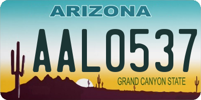 AZ license plate AAL0537