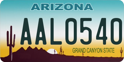 AZ license plate AAL0540