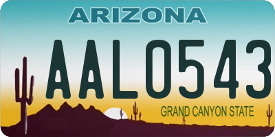 AZ license plate AAL0543