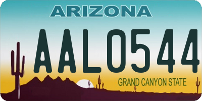 AZ license plate AAL0544