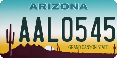 AZ license plate AAL0545