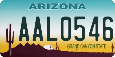 AZ license plate AAL0546