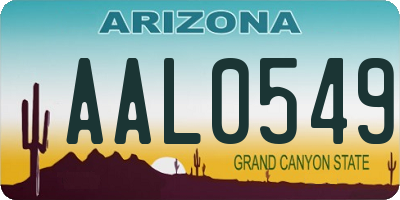 AZ license plate AAL0549