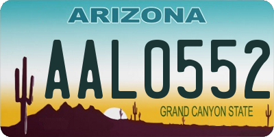 AZ license plate AAL0552