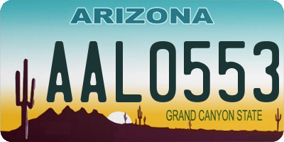 AZ license plate AAL0553