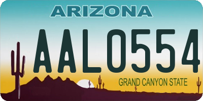 AZ license plate AAL0554