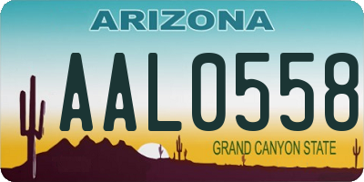 AZ license plate AAL0558