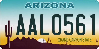 AZ license plate AAL0561