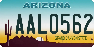 AZ license plate AAL0562