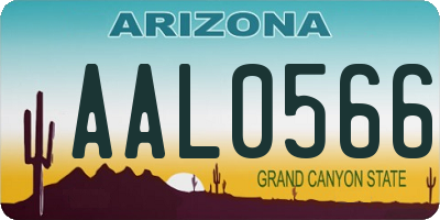 AZ license plate AAL0566
