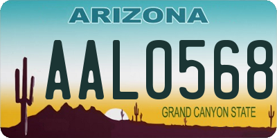 AZ license plate AAL0568