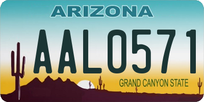 AZ license plate AAL0571