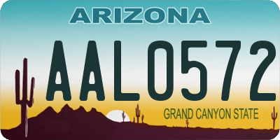 AZ license plate AAL0572