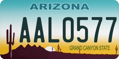 AZ license plate AAL0577