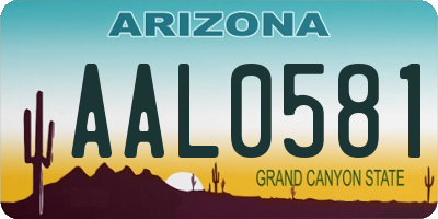 AZ license plate AAL0581