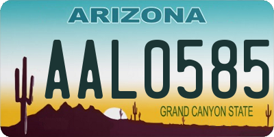 AZ license plate AAL0585