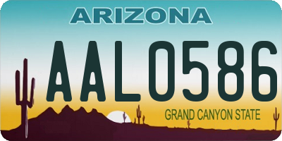 AZ license plate AAL0586